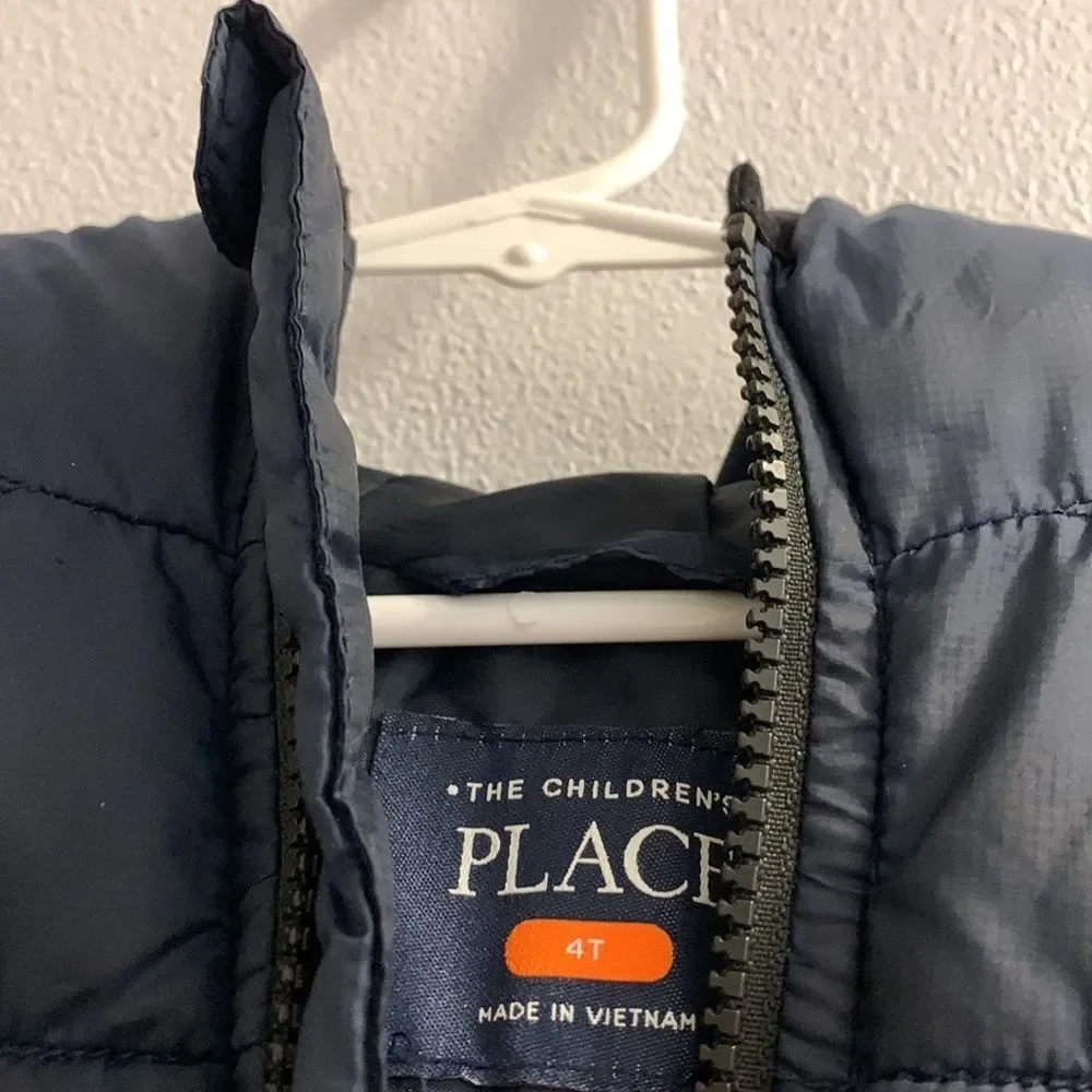 Childrens Place Navy Blue Puffer Jacket with Hood size 4T